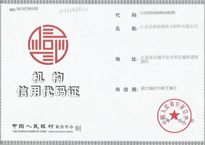 Organization credit code certificate